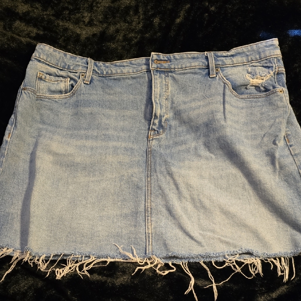 Old Navy Light Blue Distressed Mini Skirt